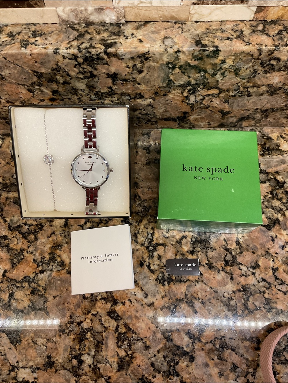 kate spade Silver Stainless Steel Bracelet Watch with White Dial